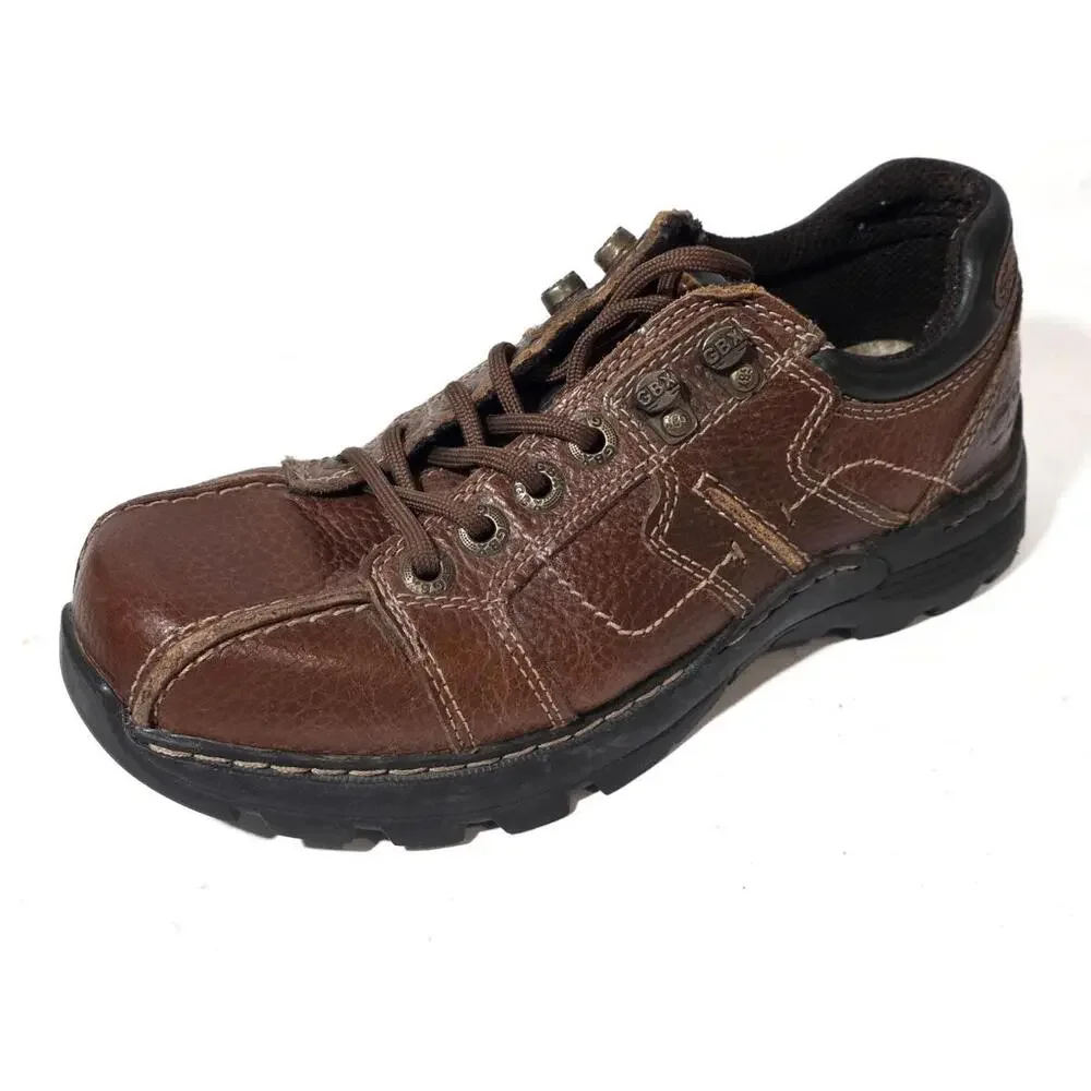 Vintage 90s Y2K Streetwear Mens 8 M Chunky Leather Platform Boots Shoes Brown